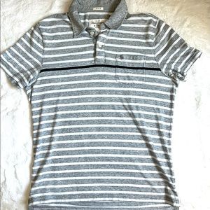 Abercrombie short sleeve striped grey polo